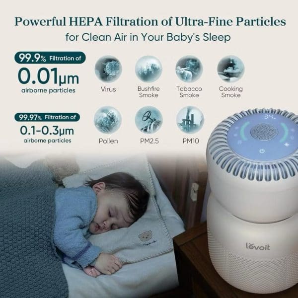 LEVOIT Sprout Air Purifier for Baby with White Noise Sound Machine and Blue-Light-Free Night Light - Image 6
