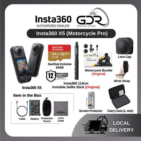 Insta360 X5 - The Ultimate 8K 360º Action Camera (Insta360 Malaysia Warranty)